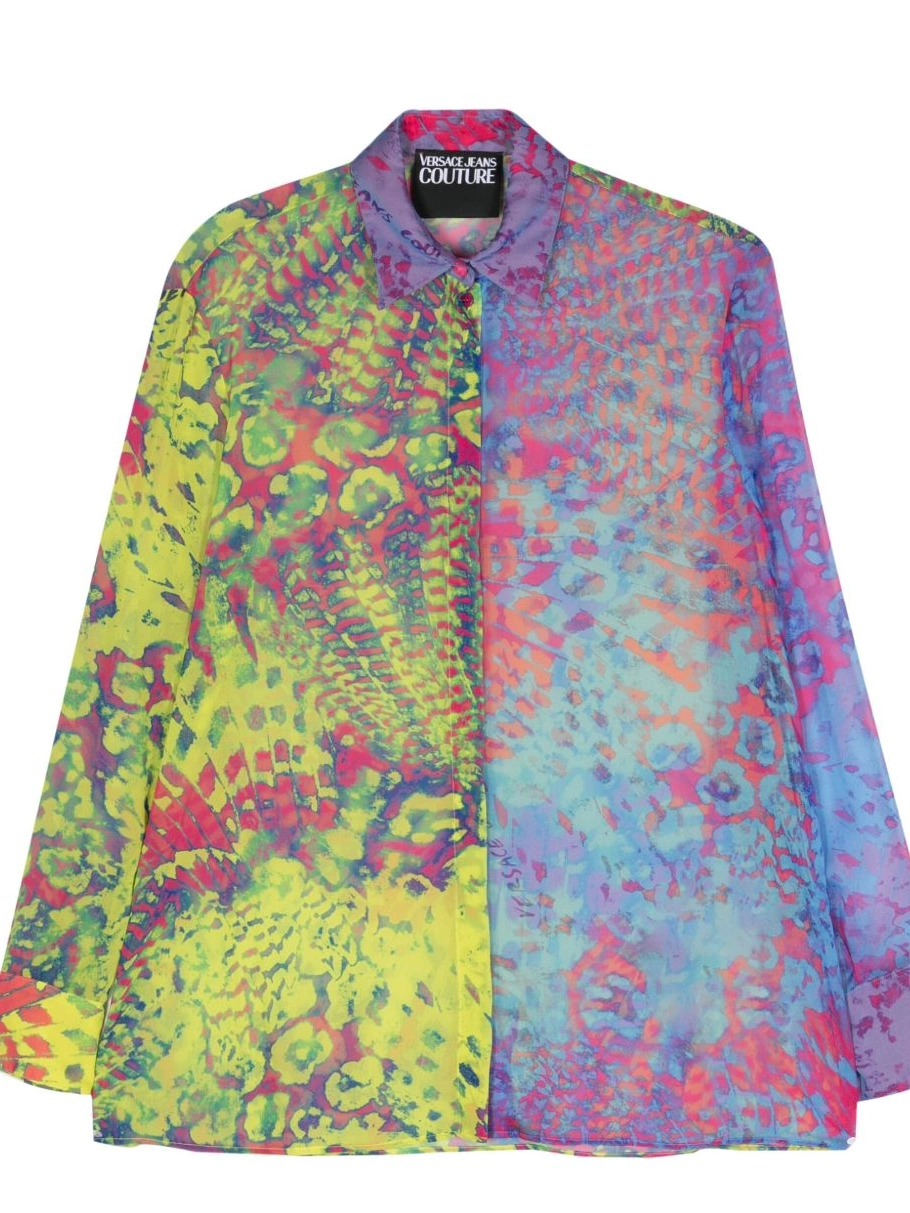 Affordable shirt abstract-print sheer Versace Women Jeans Couture 0815